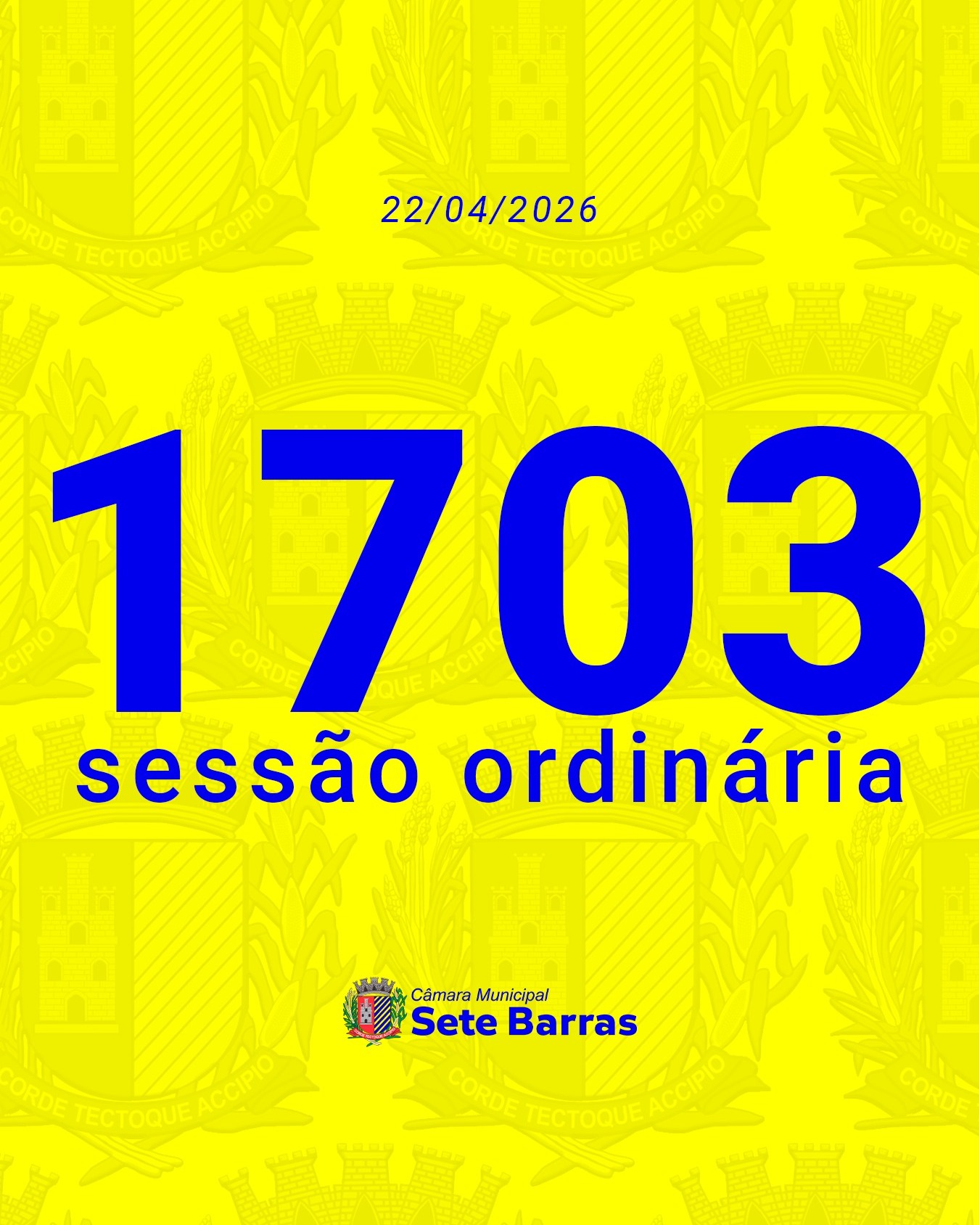 SESSÃO ORDINÁRIA Nº 1703º